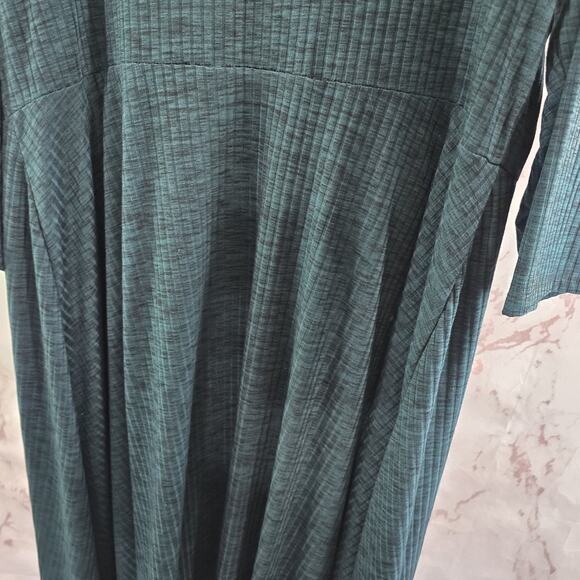 Torrid Dress Womens 3X Green Sweater Long Sleeve Faux Wrap Ribbed Dark Forest - Picture 8 of 13